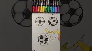 🏆 SAVE TO TRY LATER.  3 easy ways to draw a 🔥 soccer ball ! ✏️⚽️ #ArtTips #SoccerBall
