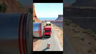 Bollards Vs Cars Vs Bus Beamng Drive #shorts #viral #beamngdrive
