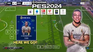 EFOOTBALL PES PPSSPP 2024 | NEW UPDATE TRANSFER | MBAPPE TO REAL MADRID | CAMERA PS4 & PS5