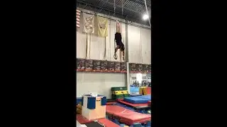 STILL RINGS WORKOUT (DOUBLE BACKS OVER PIT, STRADDLE PLANCHE) - AT SPARTAN GYMNASTICS