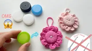 SUPER IDEAS!😍 Crochet 🧶 mini hat Keychain with bottle caps in the trash - Don’t need stitch