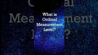 What is Ordinal Measurement Level? #shorts #short #shortvideo #shortsvideo #shortsfeed
