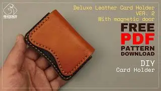 How to Make a leather card holder and business card | new style wallet ver.2 | Free Pattern