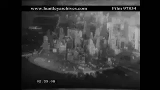 Ocean Liners in New York Port from the air.  Archive film 97834