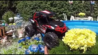 Crossdressing and playing with a radio control Polaris RZR