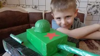 Поделка к 9 мая. 9 Мая. Танк из бумаги.