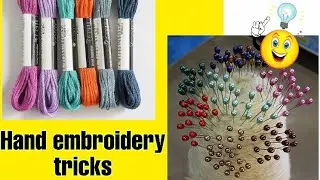 Hand embroidery tricks - learn hand embroidery 🧵- simple embroidery design for beginners- #Mummus