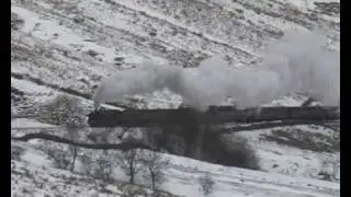 No. 46115 'Scots Guardsman' at Helwith Bridge and at Ais Gill - 7th Feb 2009