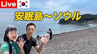 【Live】韓国の田舎リゾート地の安眠島からソウルまでドライブライブ！