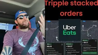 Triple stacked orders! uber eats driver ride along busy night  #vlog  #adayinmylife #sidehustle