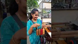 Hardworking Girl Selling Waffle Stick #streetfood #trending #shorts