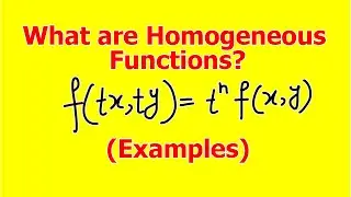 Homogeneous Functions fully Explained with Examples