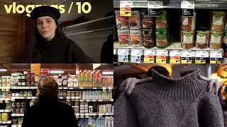 vlogmas jour 10 🪉🕯️ finir un tricot le coeur brisé, aller à l'épicerie & un peu de ménage