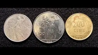 1978 Italy 50, 100, 200 Lire Coins === Pre-Euro Coins