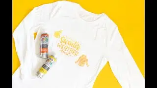 DIY shirt with fabric spray paint and stencils 🍁✨ 