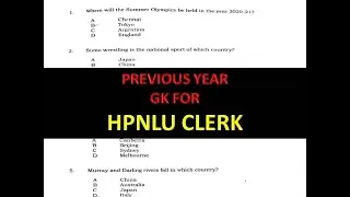 IMPORTANT INDIA AND HP GK FOR HPNLU CLERK