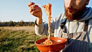 Lagman-noodles with vegetables (vegan version)