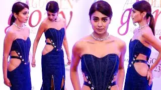Shriya Saran Looks Breathtaking In Cut-Out Dress Arrive At Golden Glory Awards 2023