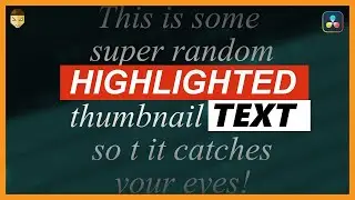 Text HIGHLIGHT single and Multiple Lines DaVinci Resolve
