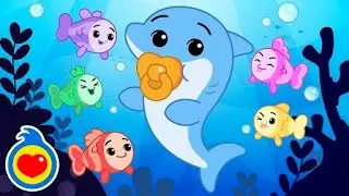 🐠 Five Little Fish Song | Count to Five with Baby Shark 🦈  Nursery Rhymes & Kids Songs by Plim Plim