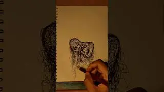 scribble art#shorts #scribbleart #drawing #coretcoret #art #darkart #sadart #gambar #pendrawing