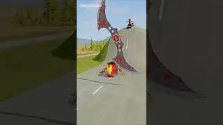 Weird Cars Avoilding Hit bu Giant SPINNING Batarang in BeamNG.drive