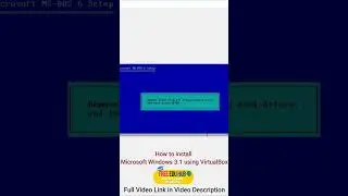 How to install Microsoft Windows 3.1 using VirtualBox 