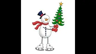 Christmas and New Year Snowman/ как рисовать снеговика.
