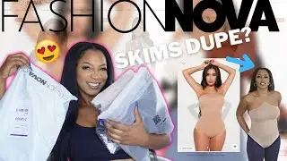 $100 Fashion Nova Try-on haul (Skims Dupe, Dress, Shirts, bodysuit) | Annesha Adams