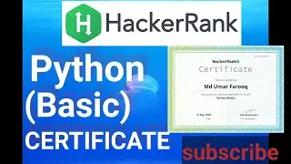 Python (Basic) certification (full video) || Hackerrank certificate with solution (this fisrt part)