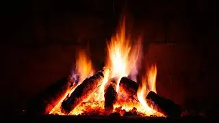 FIREPLACE - Perfect for Sleep, Study - Amazing Crackling Sounds