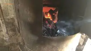 Топим Углём ! Самодельная Буржуйка С Водяной RUбашкой!