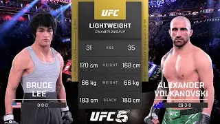 Bruce Lee vs Alexander Volkanovski Full Fight - UFC 5 Fight Of The Night