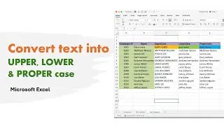 Convert text into Upper, Lower and Proper case in Excel