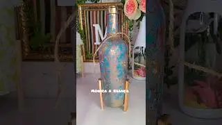 Garrafa decorada com a técnica do saco #diy