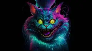 Smiling Neon Cheshire Cat VJ Loop