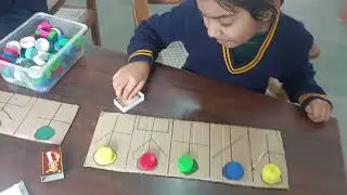 Fine motor skills activity and colour concept