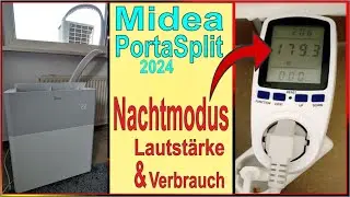 Midea PortaSplit 2024 - Nacht Modus - Lautstärke & Verbrauch mobile Klimaanlage ohne Abluftschlauch