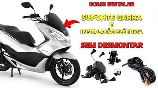 Como instalar suporte garra e instalação elétrica SEM DESMONTAR A PCX