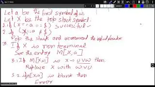 Lecture 12: Compiler: Example of Parsing a string with Non recursive descent parser
