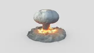 Nuclear Explosion - low poly PBR 3d model