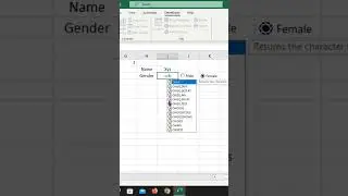 Male female button in excel 