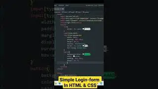 Simple Login Form in HTML & CSS #programming #shorts