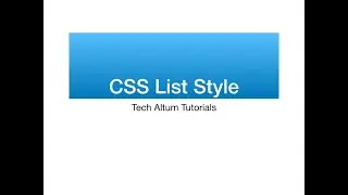 CSS List Style | list style type, image and position