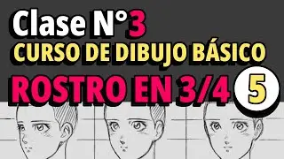 Curso de dibujo básico/ L1 - Clase 3/ Parte 5 - Rostro Femenino en 3/4 - PASO A PASO