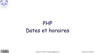 Dates et horaires en PHP