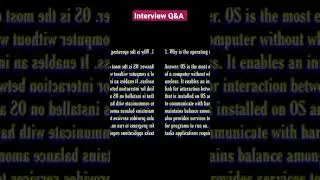 Operating System interview Questions For Freshers 