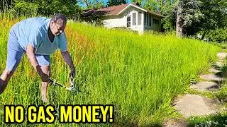 This Lady Was cutting Her Overgrown Yard with SCISSORS, NOBODY WOULD HELP!