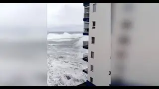 Espeluznantes imágenes del temporal azotando la costa de Tenerife