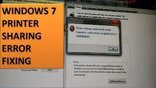 WINDOWS 7 unable to share printer